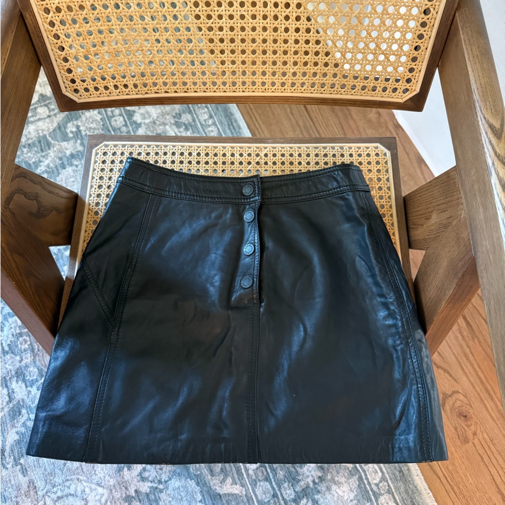 Zadig & Voltaire Leather Mini Skirt Black